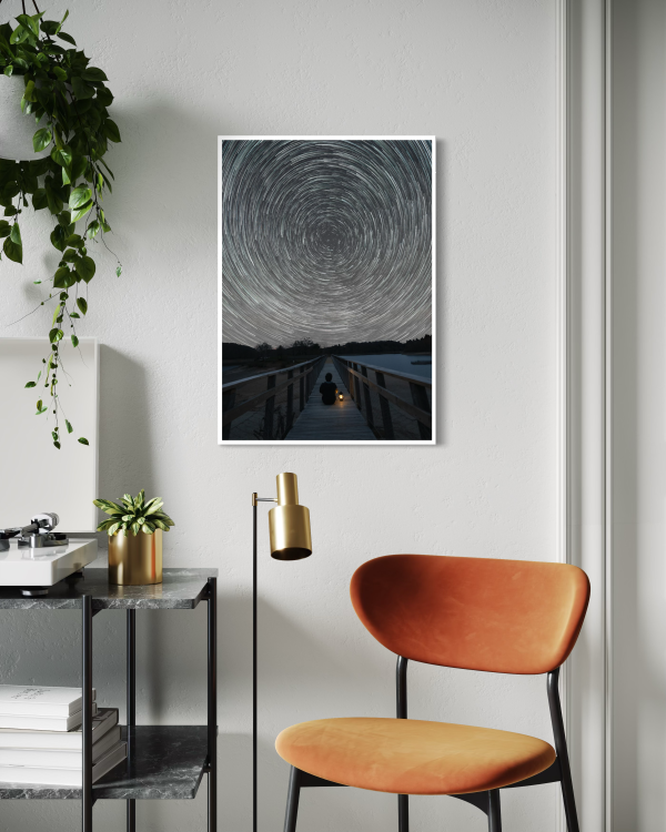 Tirage photo d'art d'une circumpolaire à la plage du Puech des Ouilhes « Cette nuit-là » imprimé sur papier baryté.