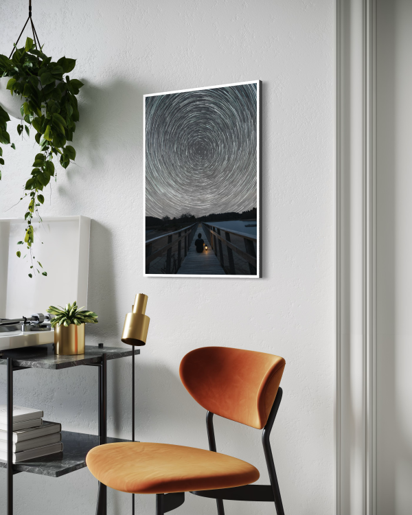 Tirage photo d'art d'une circumpolaire à la plage du Puech des Ouilhes « Cette nuit-là » imprimé sur papier baryté.