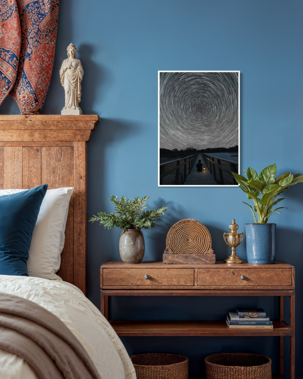 Tirage photo d'art d'une circumpolaire à la plage du Puech des Ouilhes « Cette nuit-là » imprimé sur papier baryté.