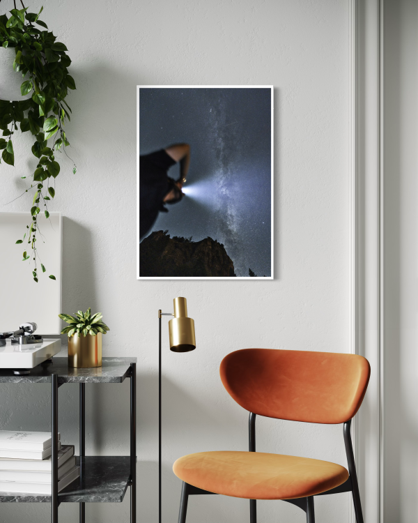 Vagabondage Tirage photo d'art d'un portrait avec la voie lactée vers le puy mary dans le Cantal « Vagabondage » imprimé sur papier baryté.